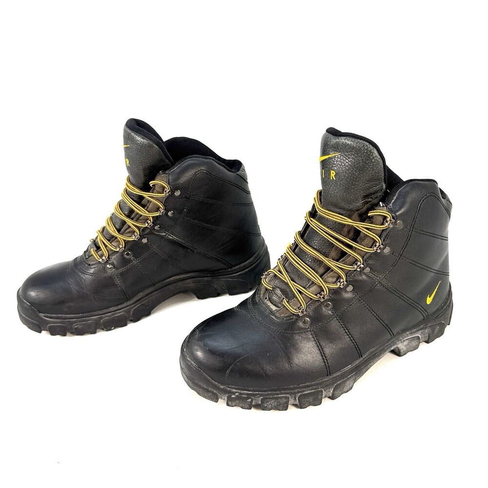 Vtg 1997 Nike Air ACG Black Leather Heavy Duty Hiking Mountain Trek Boot US 10